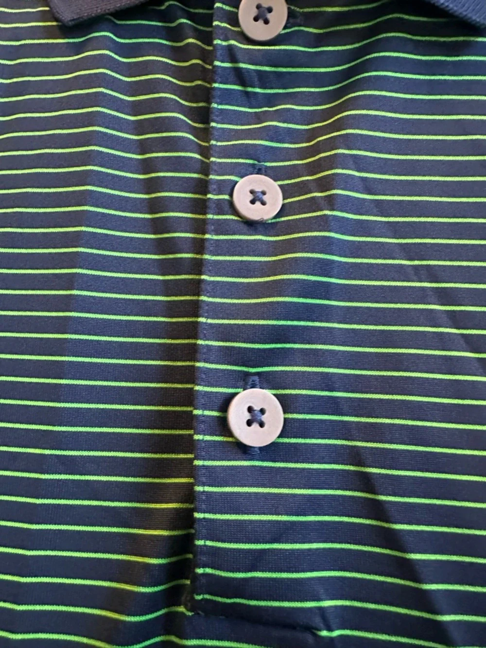 adidas Blue‎ & Green Thin-Striped Men’s Polo